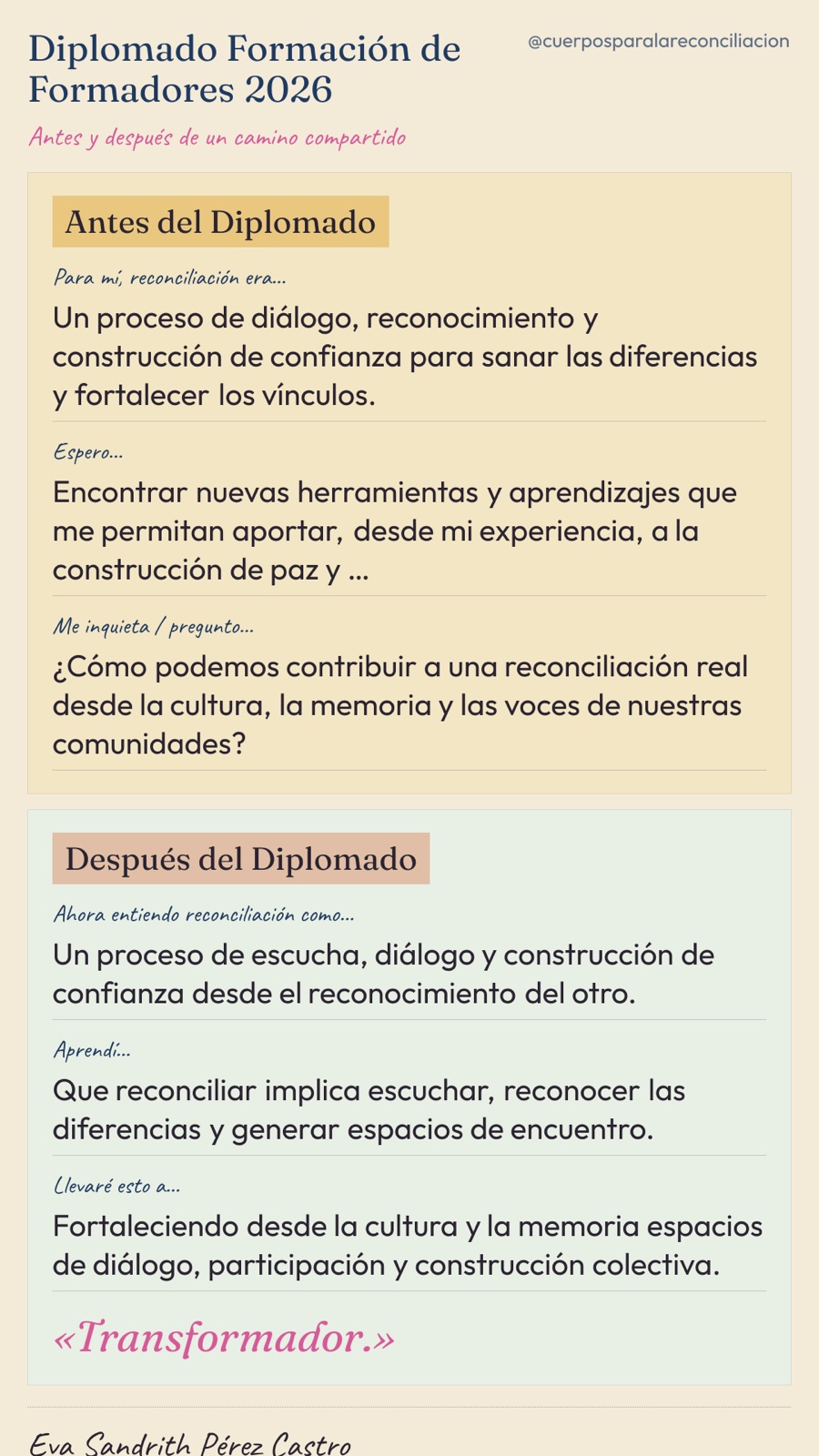 Carta del diplomado · Eva Sandrith Pérez Castro