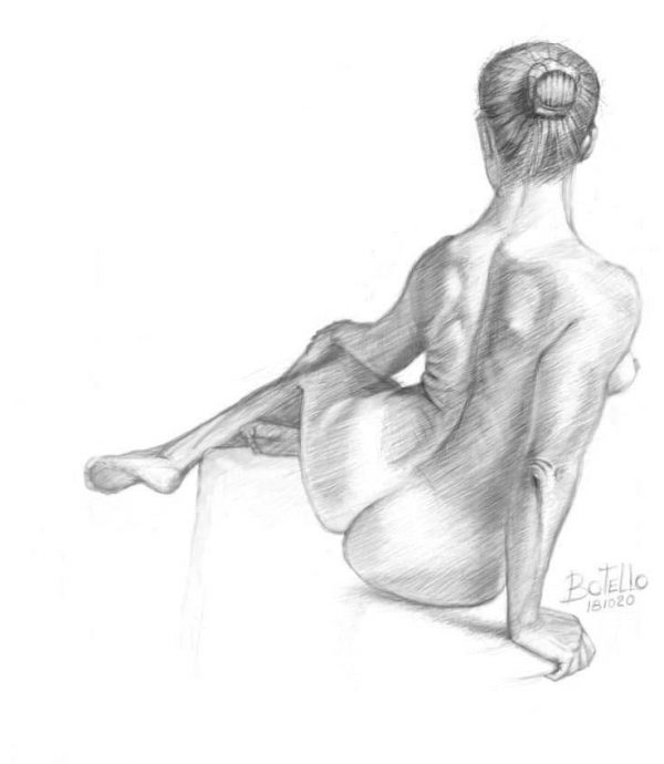 Espalda femenina (Lápiz digital. 2020)