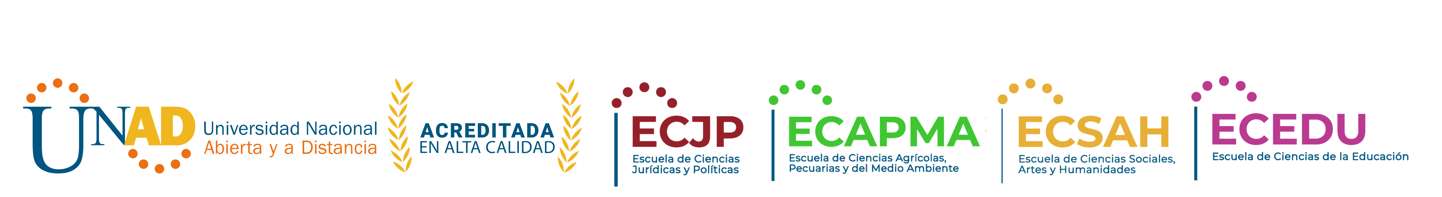 UNAD · Acreditada en Alta Calidad · ECJP · ECAPMA · ECSAH · ECEDU